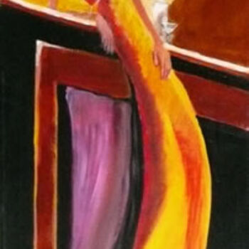 Painting titled "Attesa al Bar" by Anna Arvonio, Original Artwork