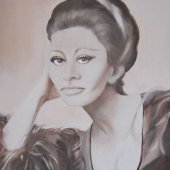 Painting titled "Sofia Loren" by Anna Arvonio, Original Artwork