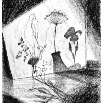 Рисунок под названием "shadows" - Anna Babysheva, Подлинное произведение искусства, Древесный уголь