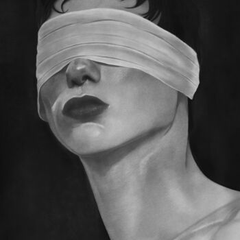 Drawing titled "Blind Heart" by Annabel, Original Artwork, Charcoal