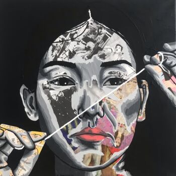 Collages intitulée "La Norme" par Annabelle Amory, Œuvre d'art originale, Acrylique Monté sur Châssis en bois