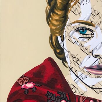 Collages titulada "Nina" por Annabelle Amory, Obra de arte original, Acrílico Montado en Bastidor de camilla de madera