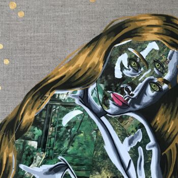 Collages intitulée "Khloè" par Annabelle Amory, Œuvre d'art originale, Acrylique Monté sur Carton