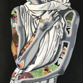 Collages intitulée "Male Gaze" par Annabelle Amory, Œuvre d'art originale, Acrylique Monté sur Châssis en bois