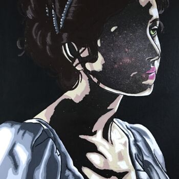 Коллажи под названием "Deborah" - Annabelle Amory, Подлинное произведение искусства, Акрил Установлен на картон