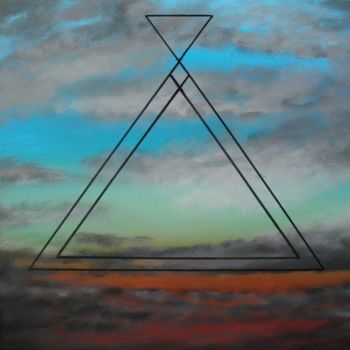 Peinture intitulée "Triangle Sky" par Annabelle Morvan, Œuvre d'art originale, Acrylique