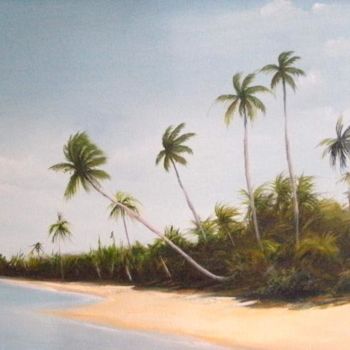 Malarstwo zatytułowany „Beach” autorstwa Anna Brazão, Oryginalna praca, Olej