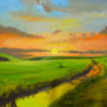 Pintura titulada "Sunset II" por Anna Brazão, Obra de arte original, Oleo