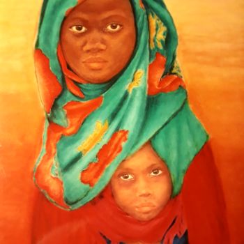 Pintura titulada "Donne nomadi del Sa…" por Anna Maglioccola, Obra de arte original