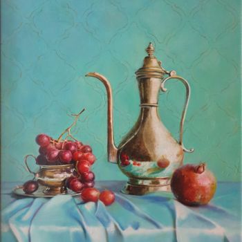 Painting titled "A turquoise morning…" by Anna Kotelnik, Original Artwork, Oil