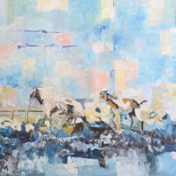 Pittura intitolato "Das cabras" da Ana Eliza Souza, Opera d'arte originale, Olio