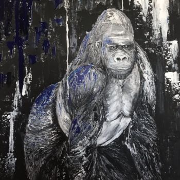 Peinture intitulée "Monsieur le gorille" par Caroline Crochet, Œuvre d'art originale, Acrylique Monté sur Châssis en bois