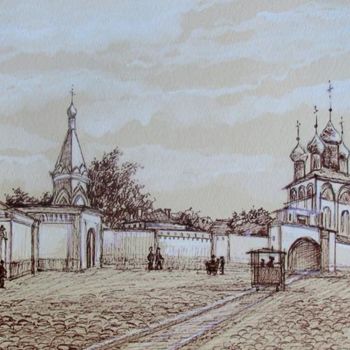 Desenho intitulada "Большая Дмитровка" por Tatiana Kachur, Obras de arte originais, Outro