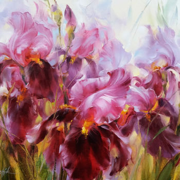 Malerei mit dem Titel "Iris" von Anna Khomchyk, Original-Kunstwerk, Öl