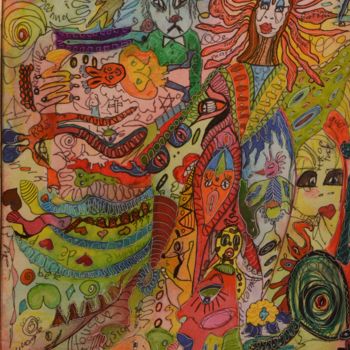 Pintura titulada "La maitresse des rè…" por Laura Vassiliu, Obra de arte original, Acuarela Montado en Bastidor de camilla d…