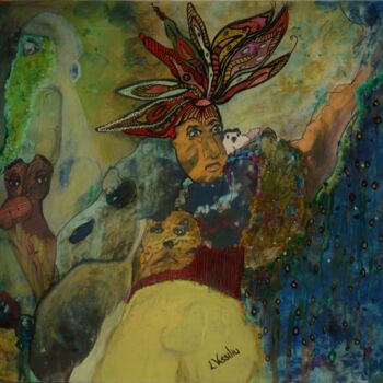 Pintura titulada "je sème" por Laura Vassiliu, Obra de arte original, Acrílico Montado en Bastidor de camilla de madera