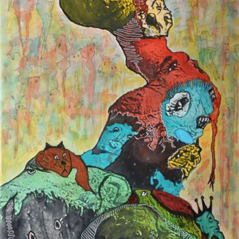 Pintura titulada "la figue ne tombe j…" por Laura Vassiliu, Obra de arte original, Acuarela