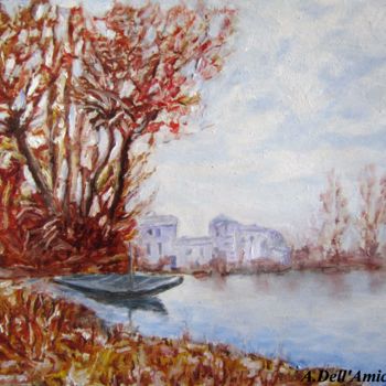 Schilderij getiteld "Lago" door Annalisa Dell'Amico, Origineel Kunstwerk