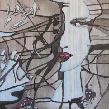Картина под названием "Metamorfosi 05" - Annamaria Danese, Подлинное произведение искусства, Масло Установлен на Деревянная…