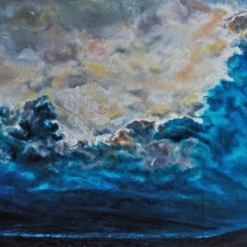 Painting titled "variazioni-di-nuvol…" by Annamaria Maremmi, Original Artwork, Oil