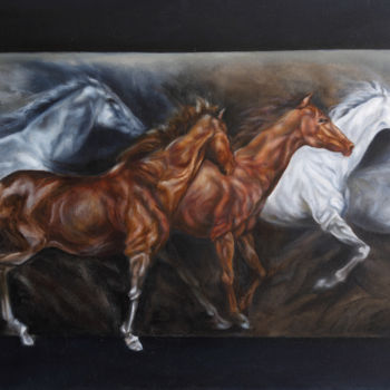 Painting titled "amaremmi-corsa-vers…" by Annamaria Maremmi, Original Artwork, Oil