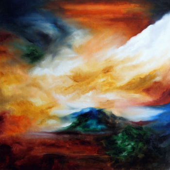 Pittura intitolato "effetto-natura-fuoc…" da Annamaria Maremmi, Opera d'arte originale, Olio