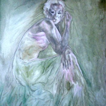 Pittura intitolato "Figura in grigio" da Annamaria Maremmi, Opera d'arte originale, Inchiostro