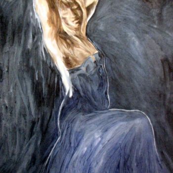 Schilderij getiteld "Figura blu" door Annamaria Maremmi, Origineel Kunstwerk, Inkt