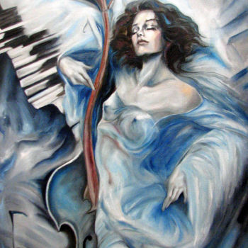 Pintura titulada "a-maremmi-musica-ol…" por Annamaria Maremmi, Obra de arte original, Oleo