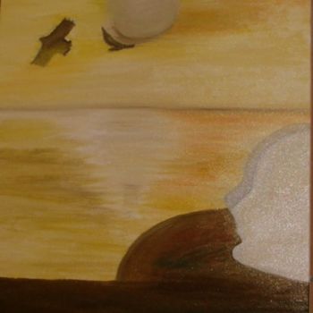 Painting titled "un volo libero" by Anna Maria Ladu, Original Artwork