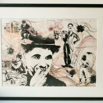 Painting titled "Chaplin" by Anna Miskacheva, Original Artwork, Ink