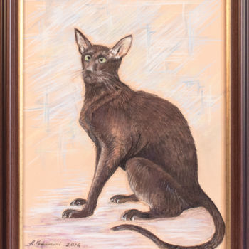 Картина под названием ""Кошка  породы-орие…" - Anna Parhimovits, Подлинное произведение искусства, Пастель