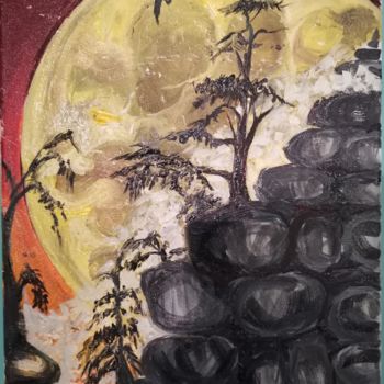 Painting titled "Луна" by Anna Polianskaia, Original Artwork, Oil