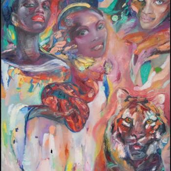 Pittura intitolato "Lion’s eye" da Anna Privaloff, Opera d'arte originale, Olio