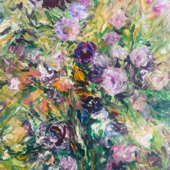 Pintura titulada "flower rhapsody" por Anna Privaloff, Obra de arte original, Oleo Montado en Bastidor de camilla de madera