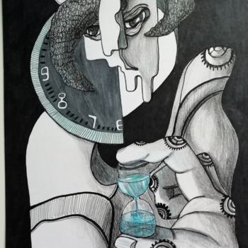 Disegno intitolato "Time will tell." da Anna Reshetnikova, Opera d'arte originale, Matita