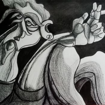 Disegno intitolato "No smoke without a…" da Anna Reshetnikova, Opera d'arte originale, Matita