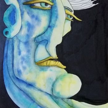 Painting titled "No word left to say" by Anna Reshetnikova, Original Artwork, Watercolor