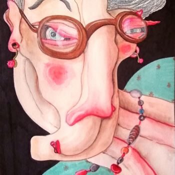 Drawing titled "Portrait of an elde…" by Anna Reshetnikova, Original Artwork, Watercolor