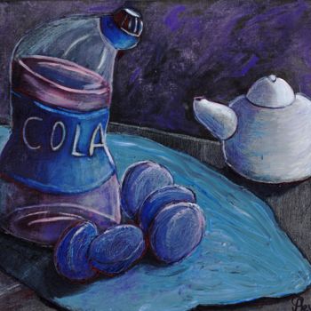 Pintura titulada "Plums, cola and tea…" por Anna Reshetnikova, Obra de arte original, Acrílico