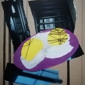 Collagen mit dem Titel "Fried eggs and the…" von Anna Reshetnikova, Original-Kunstwerk, Collagen