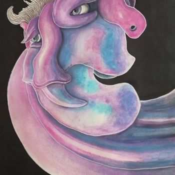 Ζωγραφική με τίτλο "Pink" από Anna Reshetnikova, Αυθεντικά έργα τέχνης, Ακουαρέλα