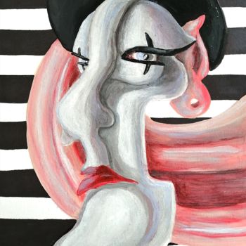 Painting titled "A mime" by Anna Reshetnikova, Original Artwork, Acrylic