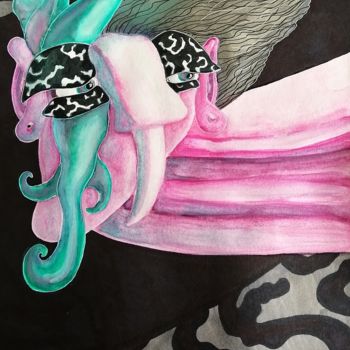 Dessin intitulée "Masquerade" par Anna Reshetnikova, Œuvre d'art originale, Aquarelle