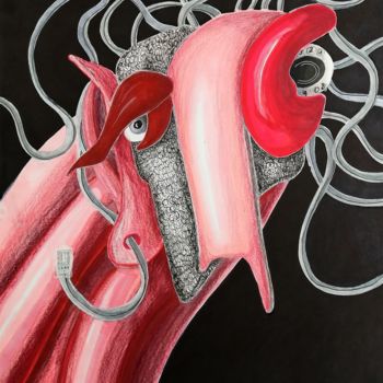 Drawing titled "Lost connection" by Anna Reshetnikova, Original Artwork, Marker