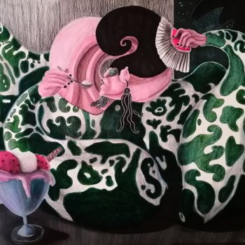 Drawing titled "Sultry night in Hon…" by Anna Reshetnikova, Original Artwork, Marker