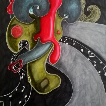 Drawing titled "Sing it out" by Anna Reshetnikova, Original Artwork, Marker