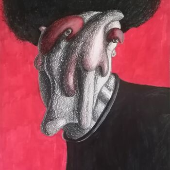 Disegno intitolato "Back to black and r…" da Anna Reshetnikova, Opera d'arte originale, Matita