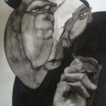 Картина под названием "I've heard you laug…" - Anna Reshetnikova, Подлинное произведение искусства, Чернила