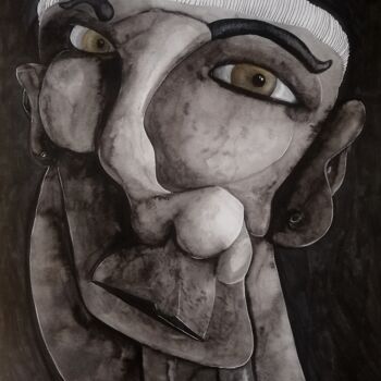 Painting titled "Just follow my nose" by Anna Reshetnikova, Original Artwork, Ink